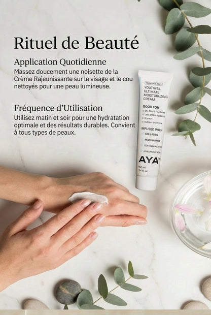 How to apply AYA™ Ultimate Hydrating Korean Skincare Cream – usage instructions and demonstration on hand